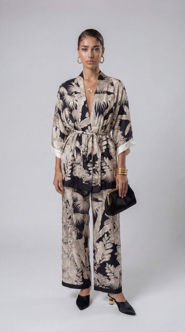 Zweiteiliges Damen-Set – Kimono & Hose