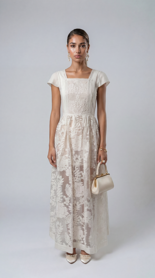 Kleid mit Spitzenstickerei